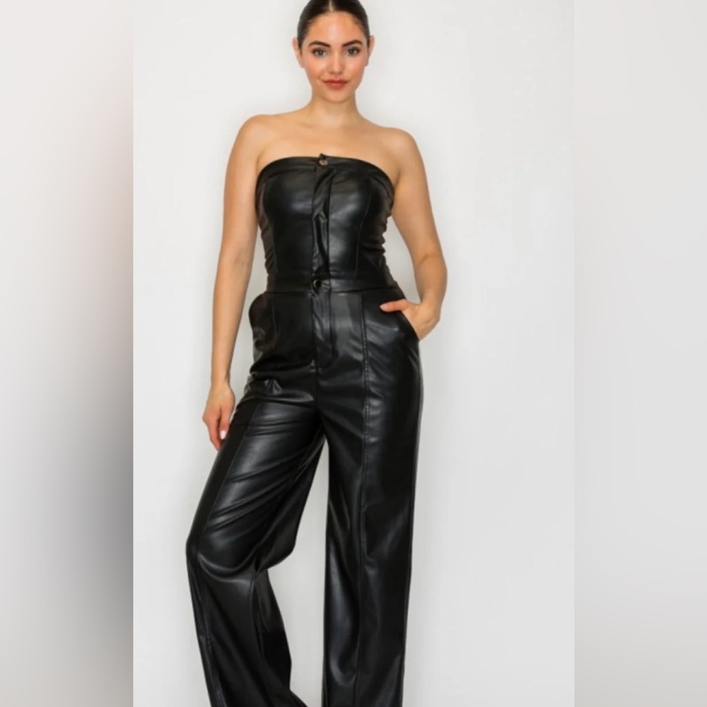 Black Strapless Jumpsuit